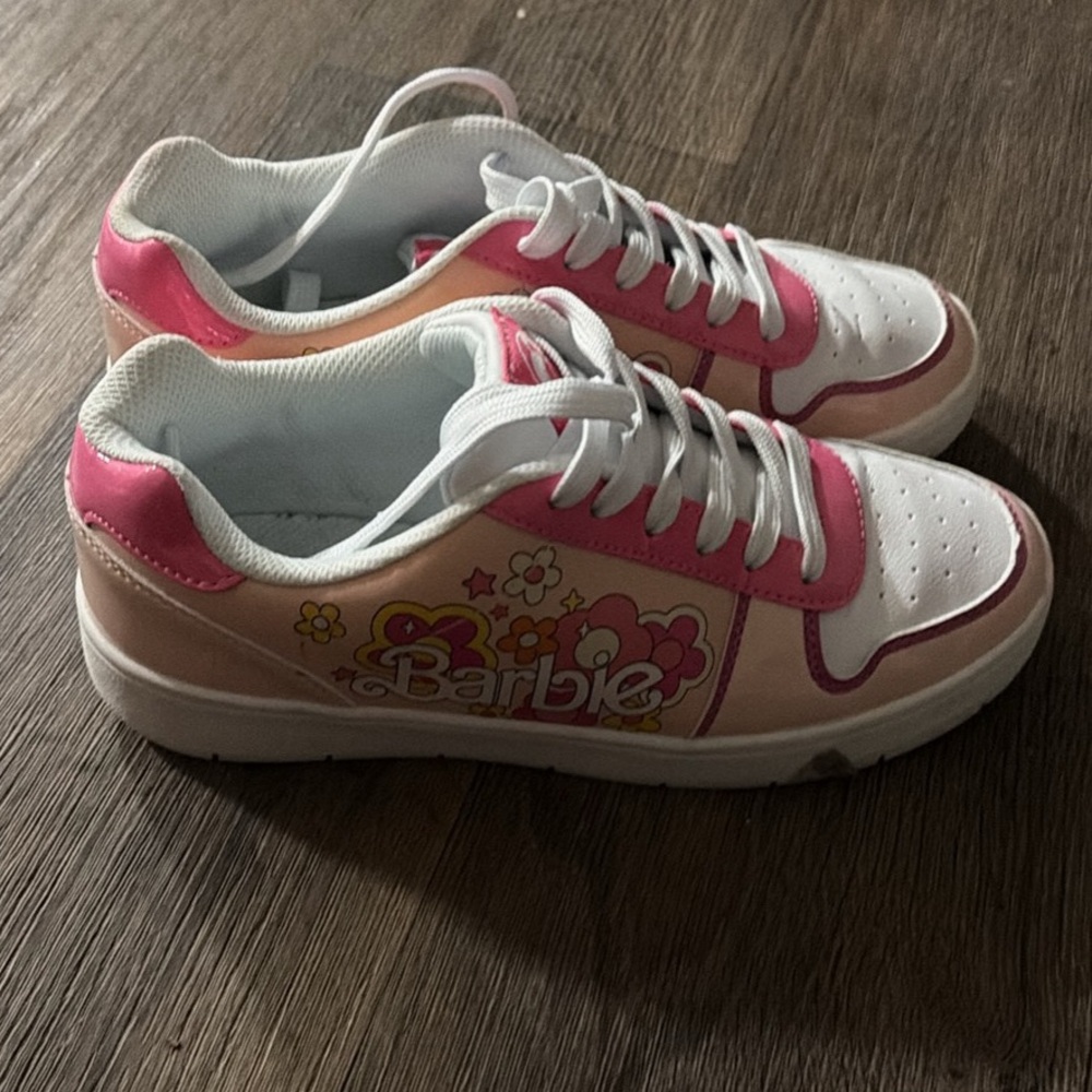 Barbie Pink and White Floral Sneakers